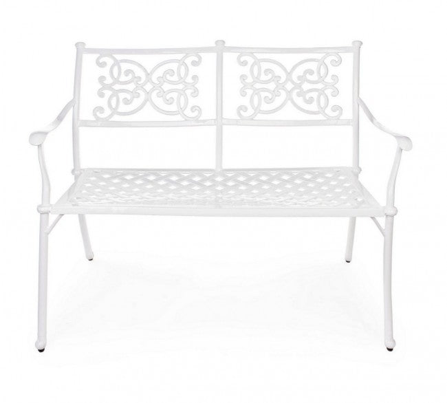 Banc d'extérieur Giglio blanc 110 x 59 x 85 h cm