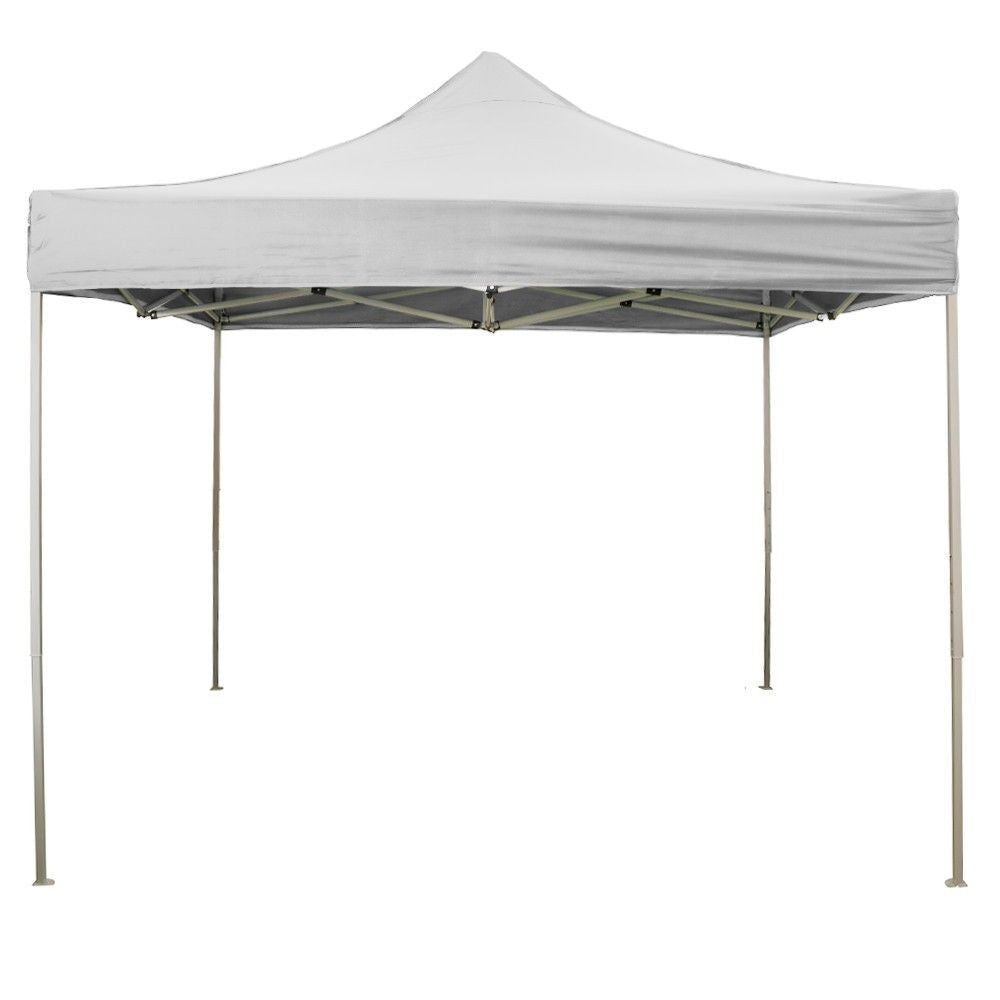 Gazébo pliant pliant 3 X 3 Blanc recouvert de PVC imperméable