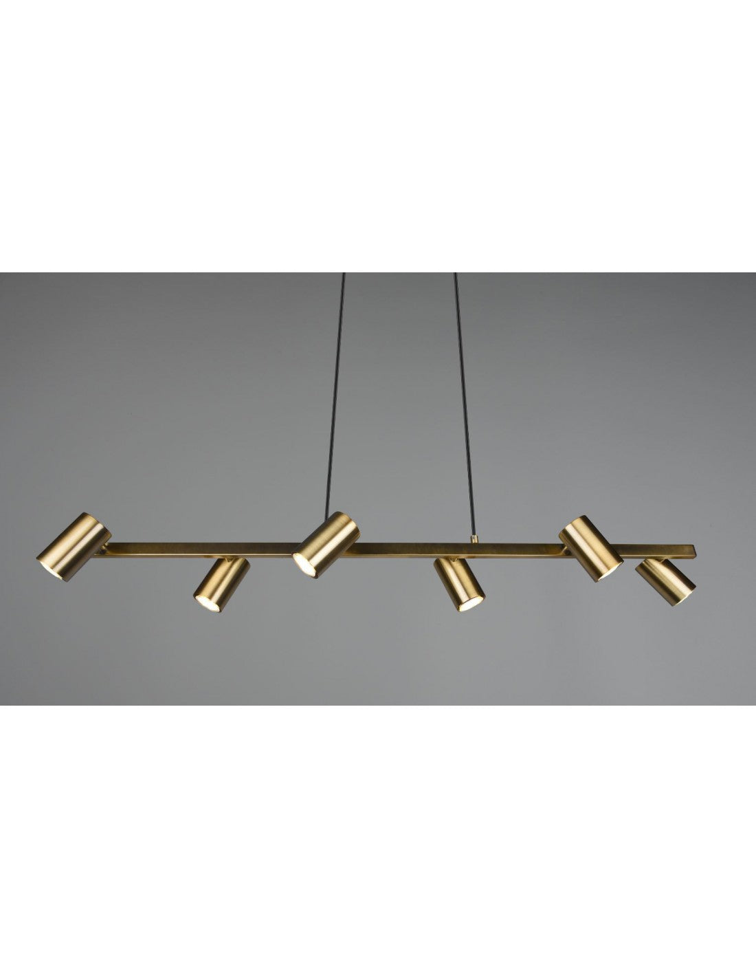 Lustre 6 Spots GU10 Orientables Marley Laiton Vieilli Trio Eclairage