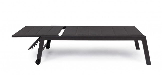 Bain de soleil haut en aluminium avec roulettes Hilde anthracite 32h cm