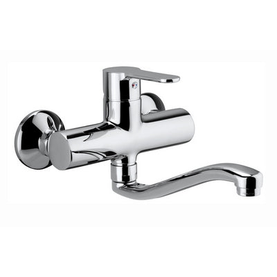 Mitigeur lavabo mural ligne chrome bleu