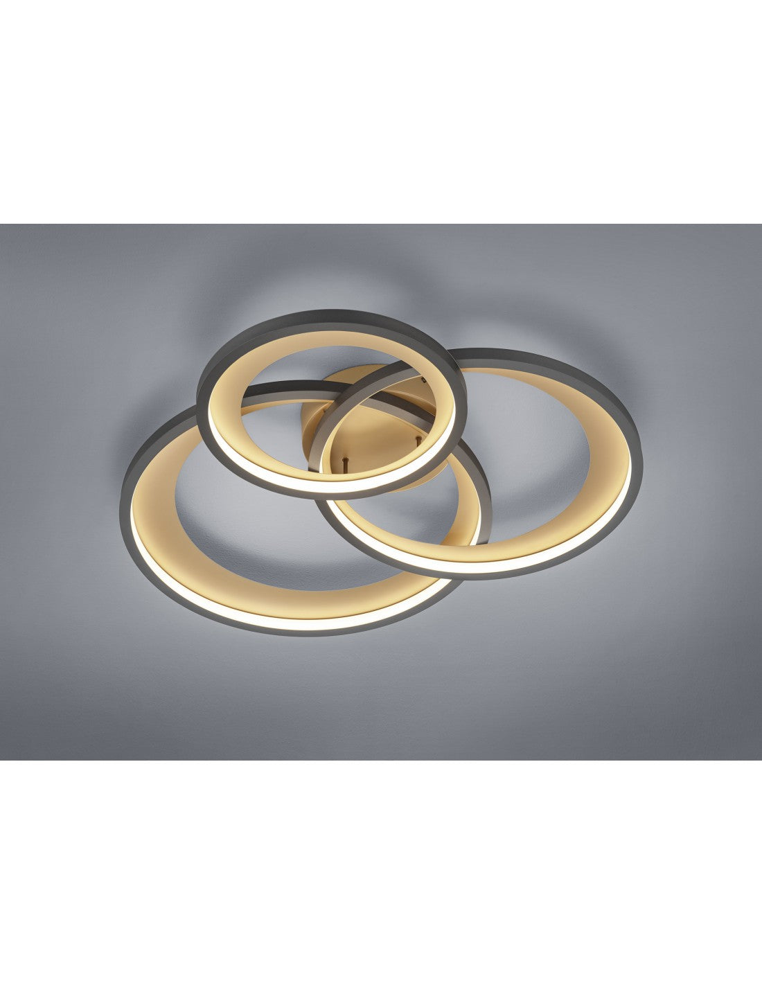 Plafonnier Granada 3 Anneaux Noir LED 36w Dimmable Trio Lighting