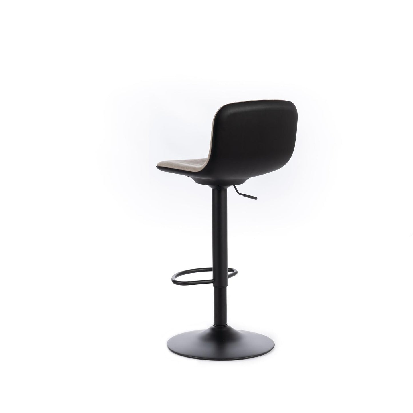 2x Tabouret en microfibre beige avec structure en métal 39x45x86/102h cm