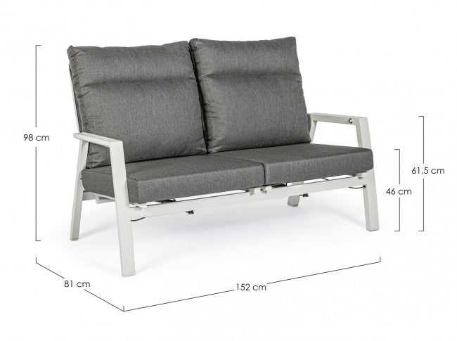 Canapé d'extérieur inclinable 2 places 152x81x98h cm