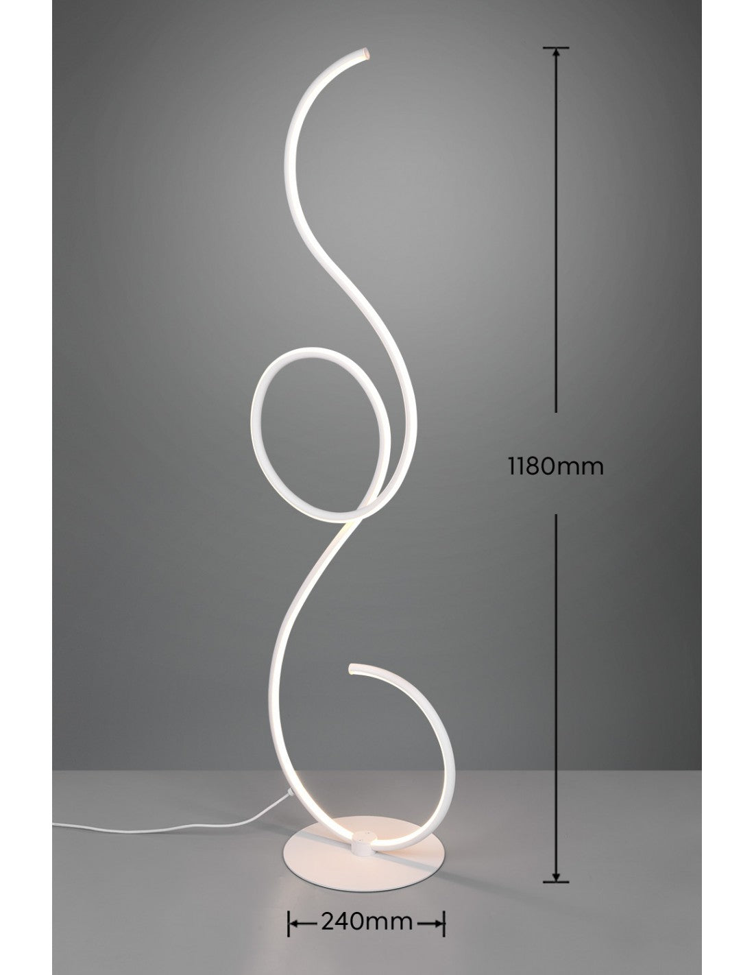 Lampadaire de salon blanc moderne Led gradateur Jive Trio éclairage