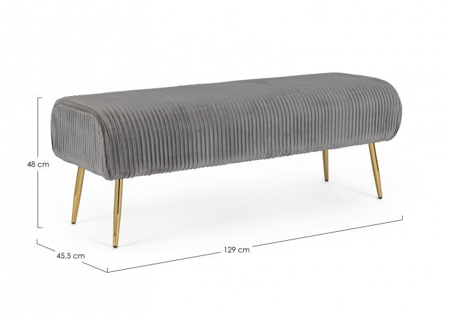 Banquette 2 places Selena en velours gris