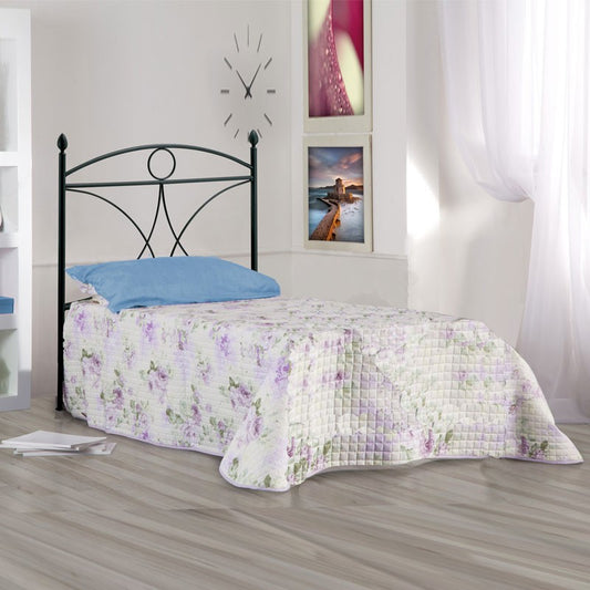 Lit simple en fer avec cadre de lit en fer noir ALICE 92x208x h128 cm 