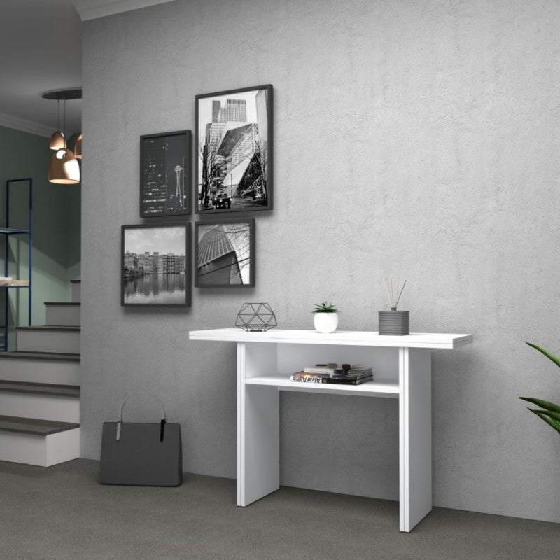 Tavolo consolle ripiegabile Bianco Larice IKEBANA 120x40x h76 cm EFFEZ