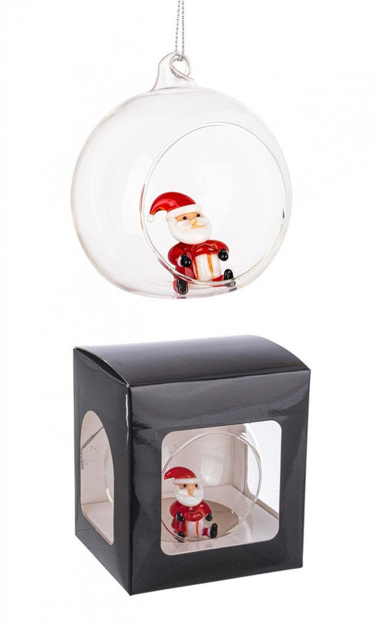 6x Boule Ouverte Vt Yule Santa C