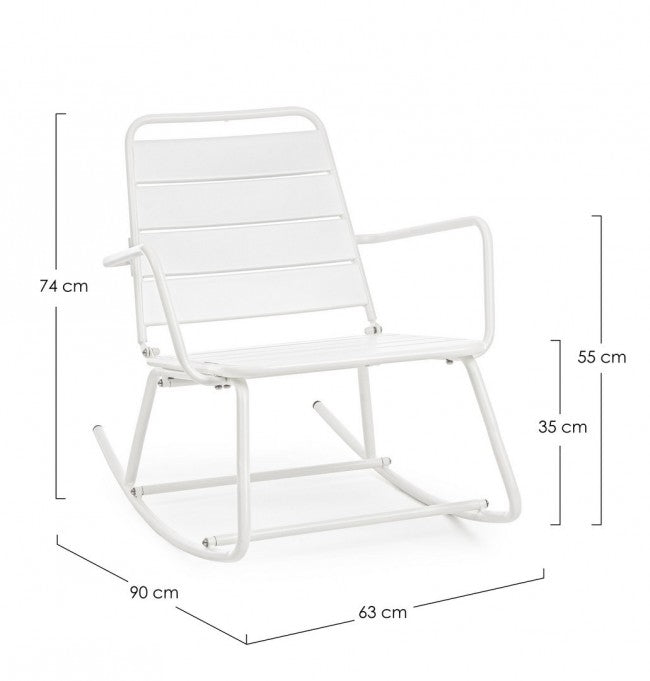 Fauteuil à bascule blanc Bizzotto Lillian