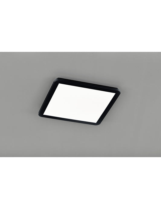 Plafonnier Carré Camillus Led Dimmable Noir IP44 40x40 cm Trio Lighting