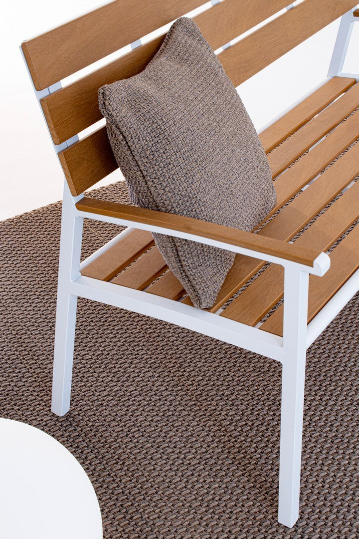 Banc salon de jardin blanc Isak