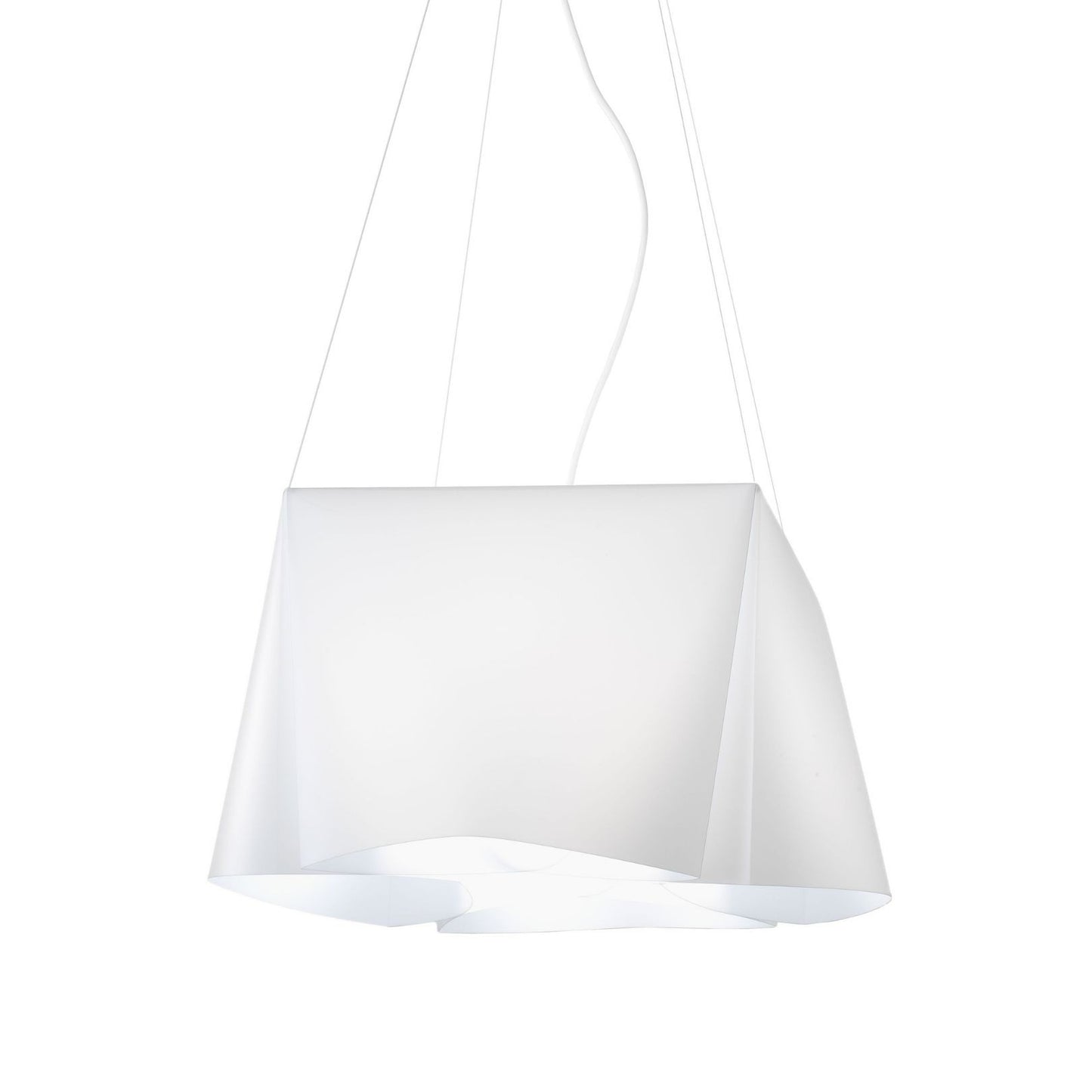 Suspension 3 Lumières Blanc en Métal Chromé Cm. 59 x 31h