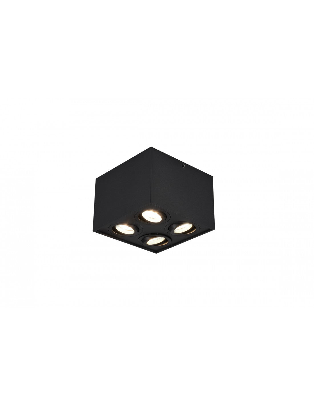 Plafonnier Biscuit Noir 4 Spots GU10 Orientables Trio Lighting