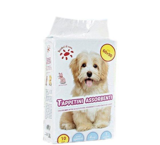 Lot de 10 tapis absorbants pour chiens et chats 60x90