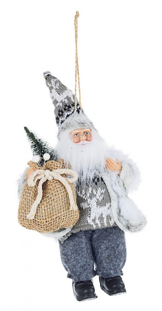 6x Père Noël Houx Argent Xs