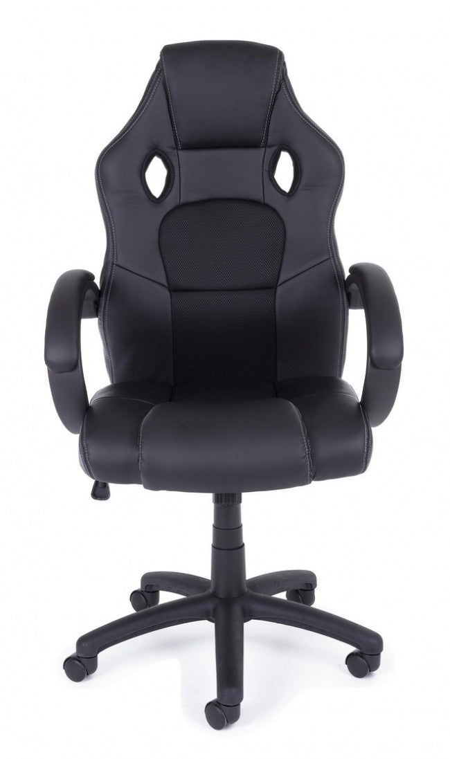 Fauteuil de bureau avec bracelets Racing noirs en simili cuir