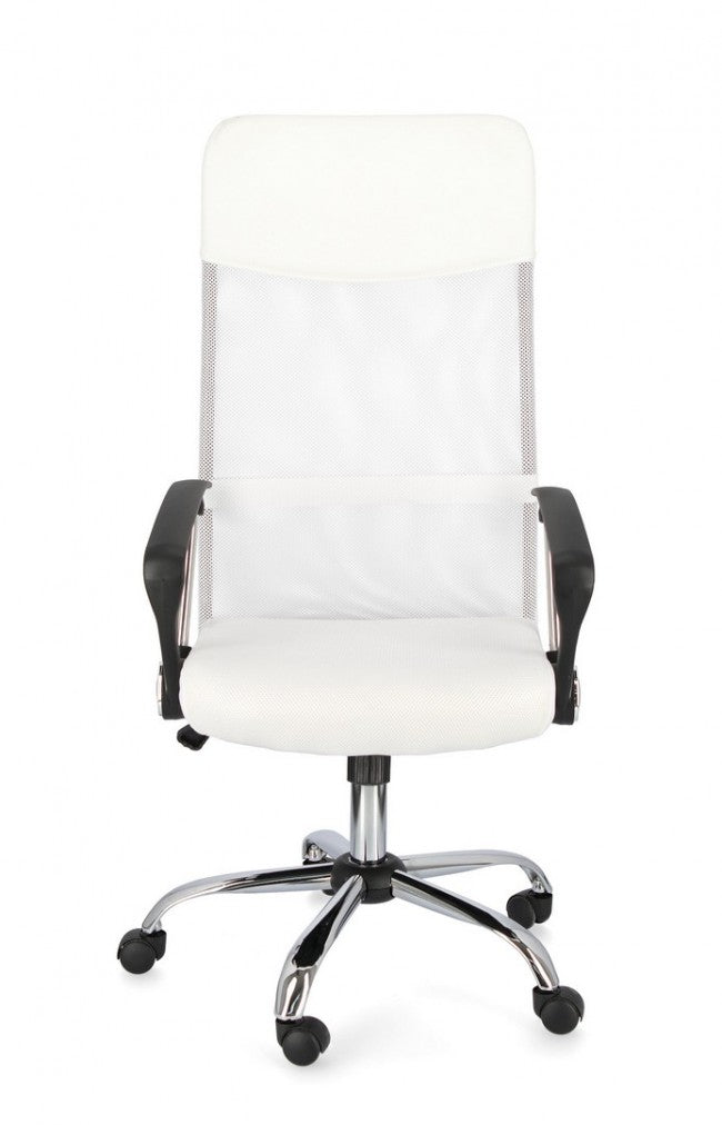 Fauteuil de bureau Dakar en éco-cuir blanc