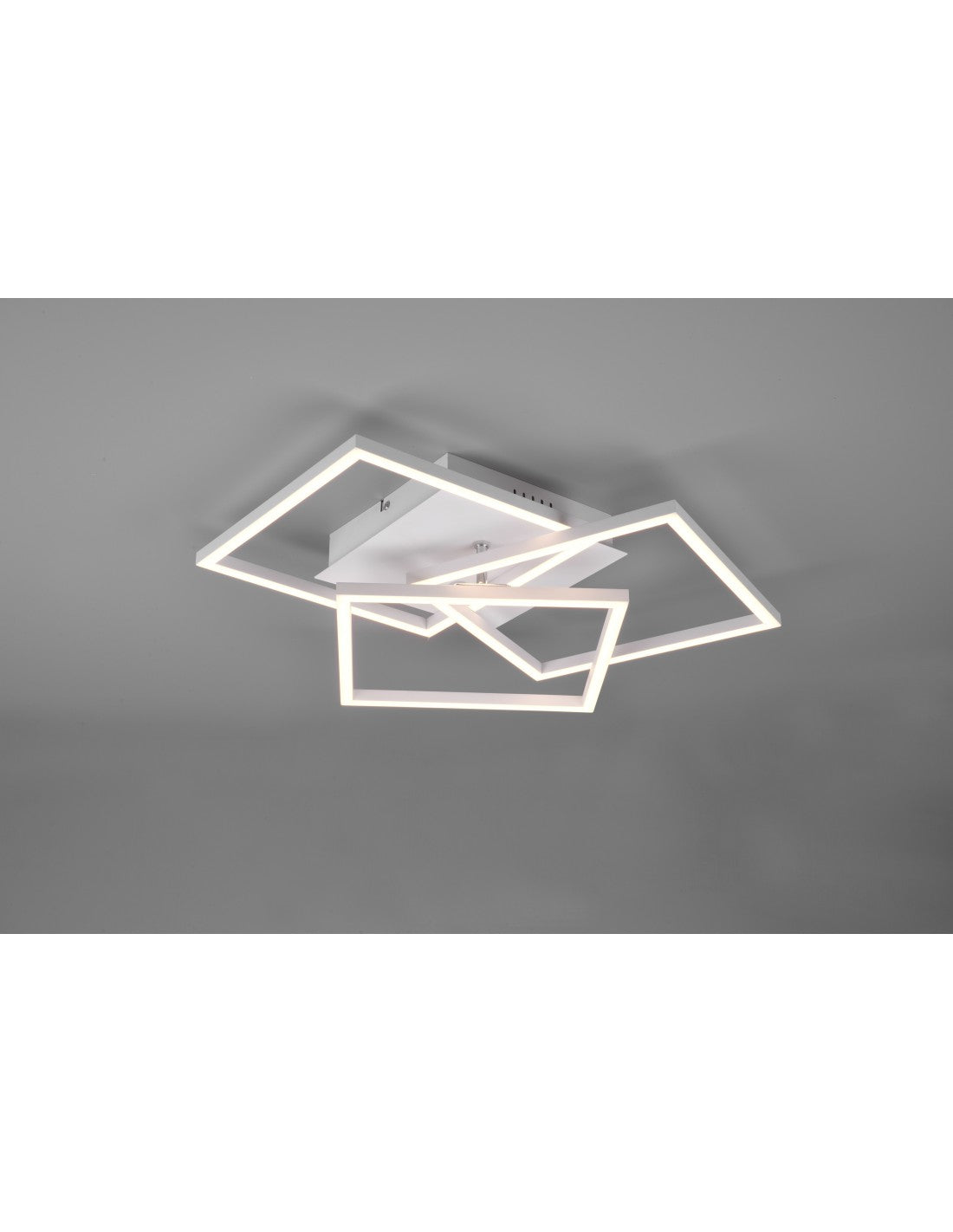 Plafonnier Blanc 3 Carrés Réglables LED Variateur Mobile Trio Lighting