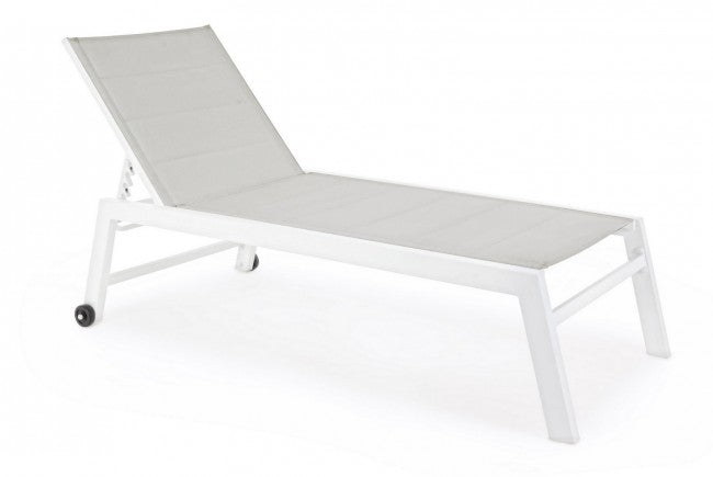 Lit haut en aluminium blanc Hilde à roulettes