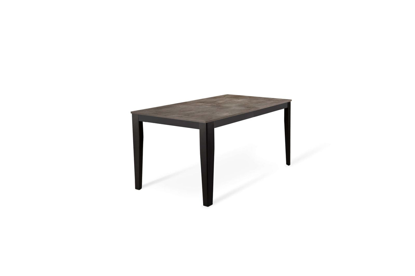 Table extensible en béton gris - métal noir 90 cm x 156 - 316 cm H. 76 cm