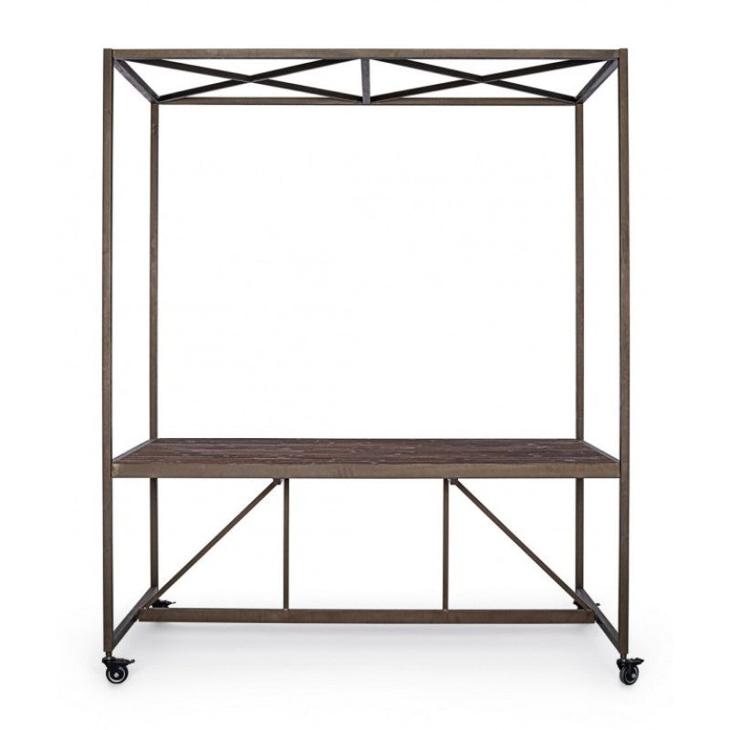 Table de présentation industrielle avec toit 180x220h cm