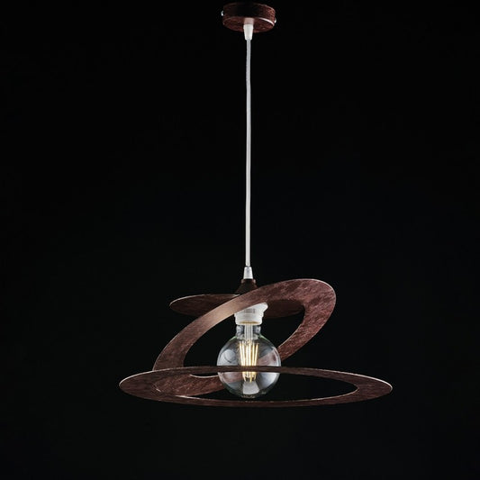 Lustre suspension en fer Corten marron découpé au laser 40x h18 cm