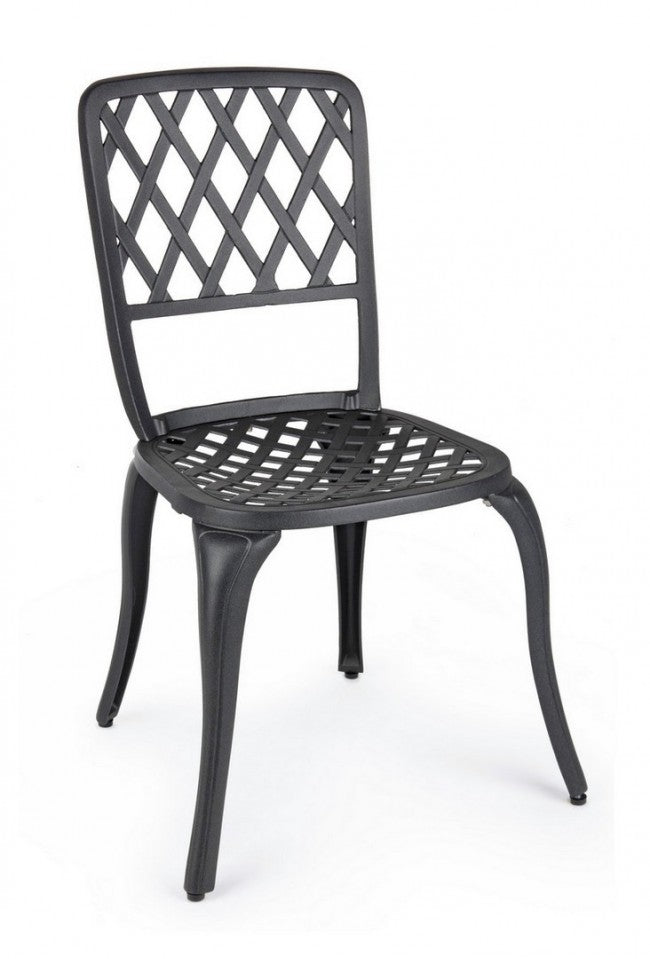 Chaise extérieure en aluminium anthracite 44 x 46 x 89h cm