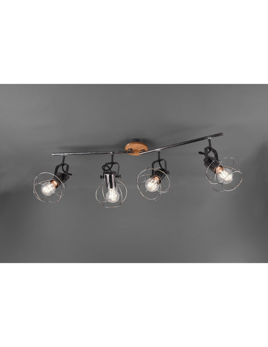 Lampe 4 Spots Orientables Madras Industriel Trio Lighting