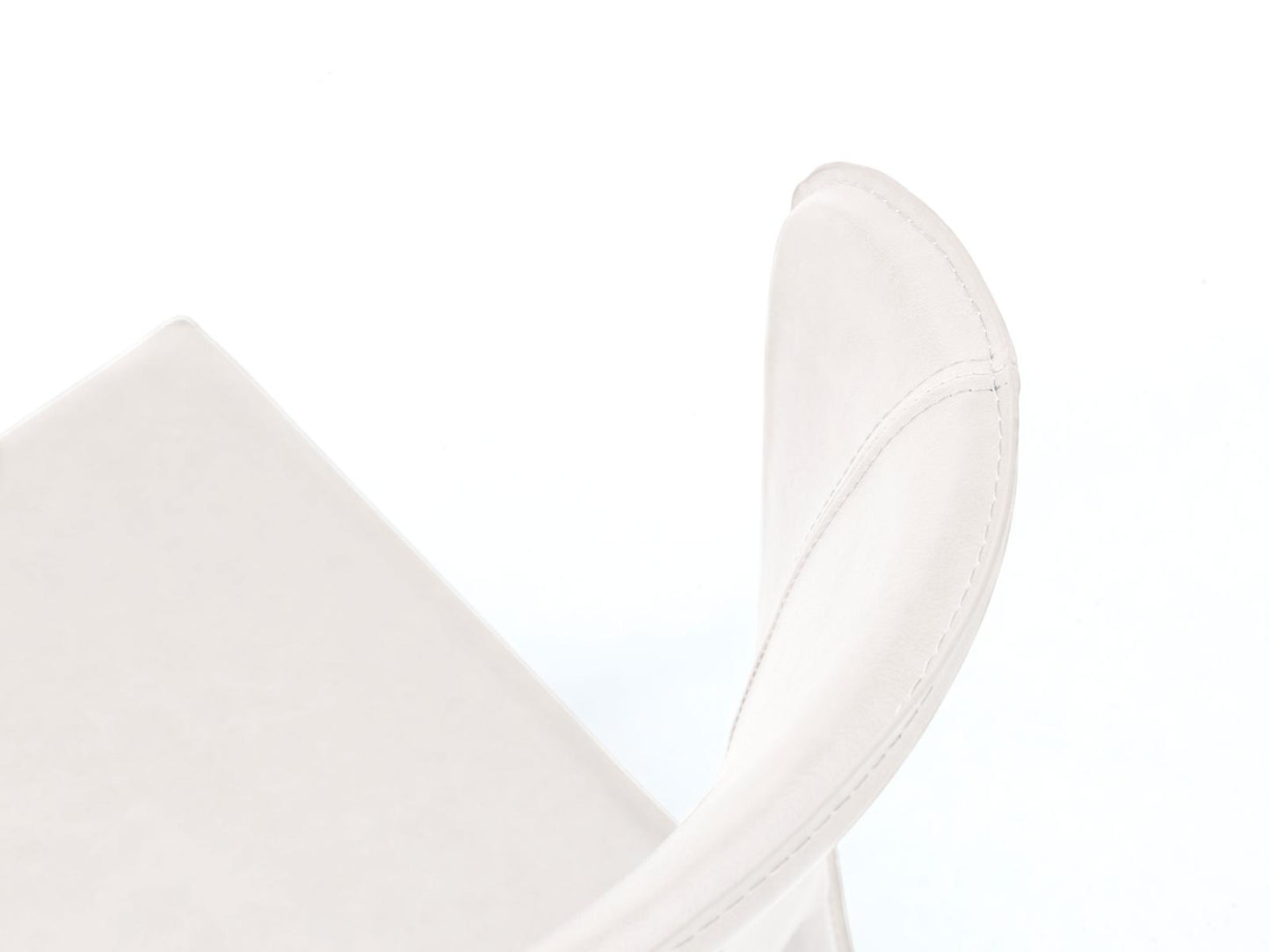 4x Chaise en simili cuir et assise blanche 49x56x82h cm