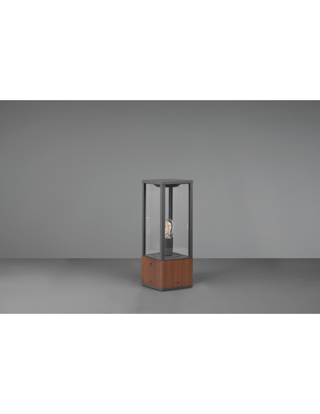Borne d'extérieur Garonne IP44 1xE27 Bois H40 cm Trio Lighting