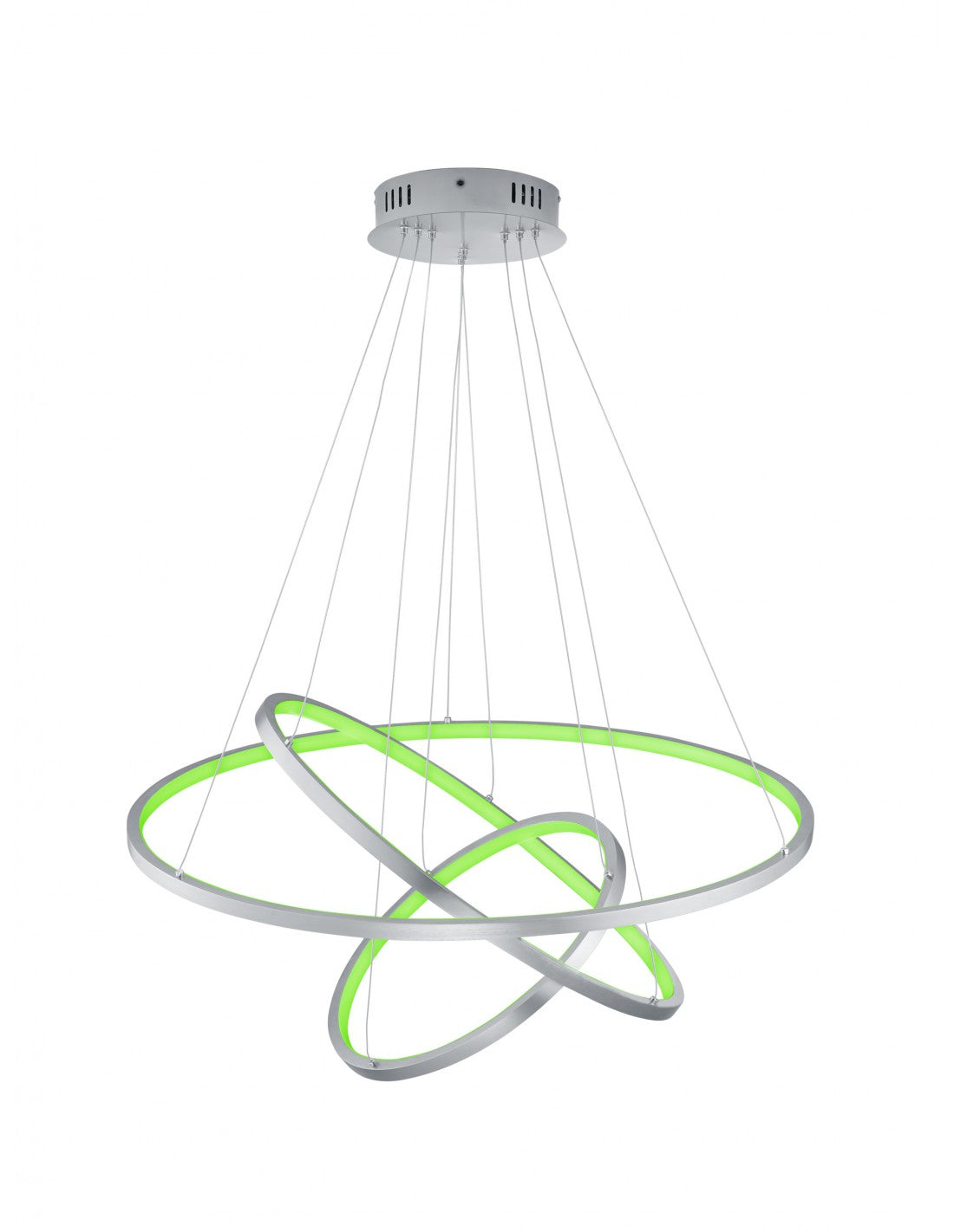 Suspension Anneaux LED 80w RGB Dimmable Aaron Nichel Trio Lighting