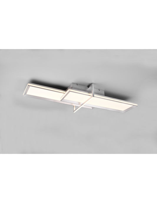 Plafonnier 2 Rectangles LED Variateur Charleston Aluminium Trio Lighting