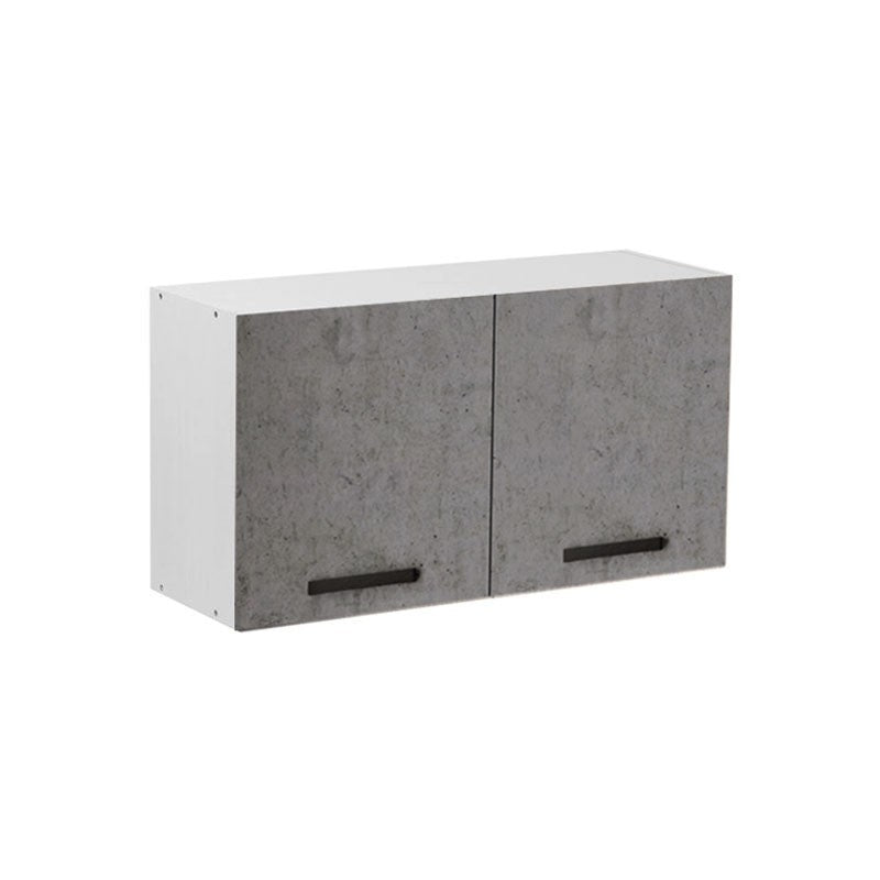 Élément mural surhotte gris ciment avec 2 portes de cuisine 90x32xh49 cm