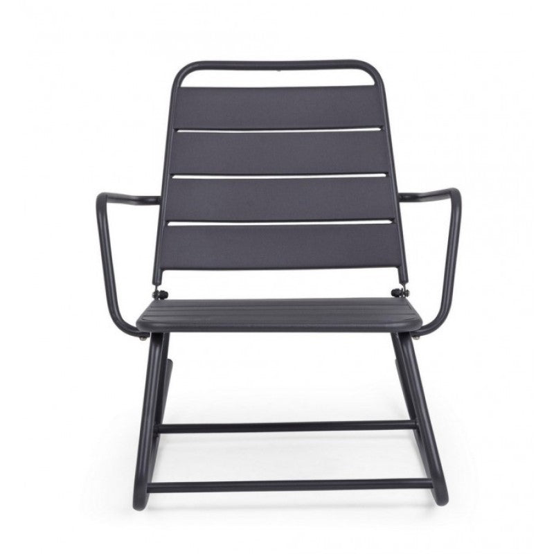 Fauteuil à bascule anthracite Bizzotto Lillian