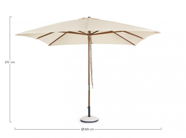 Parasol en bois 3x3x2,7h m