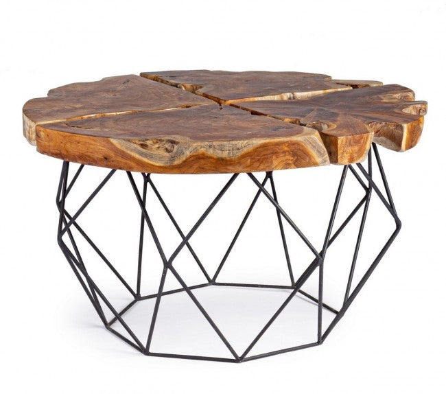 Table basse vintage en métal et bois Adanya