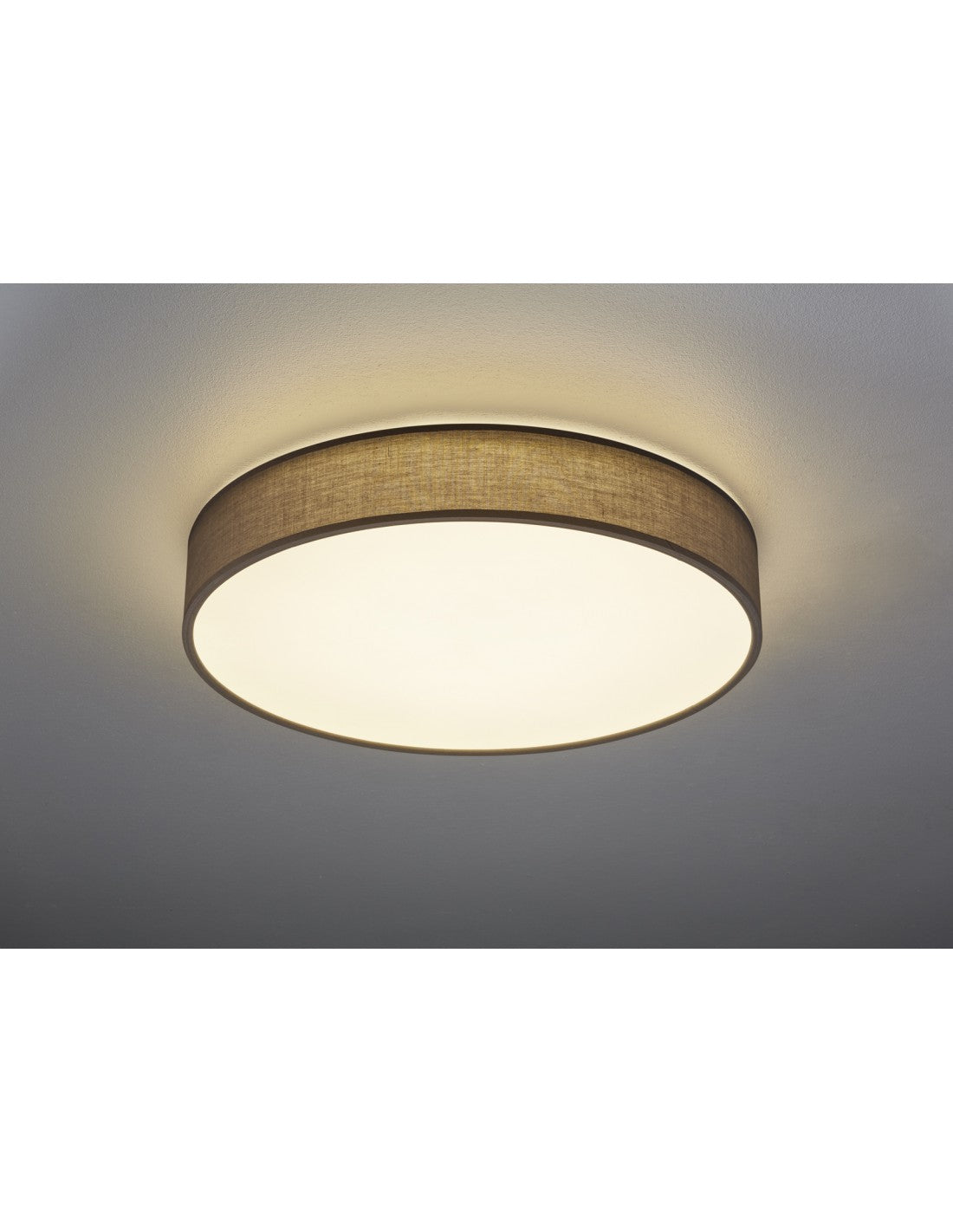 Plafonnier LED avec abat-jour en tissu gris Lugano Ø60 cm Trio Lighting