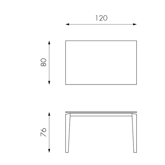Table extensible avec plateau en céramique 120/170x80 cm