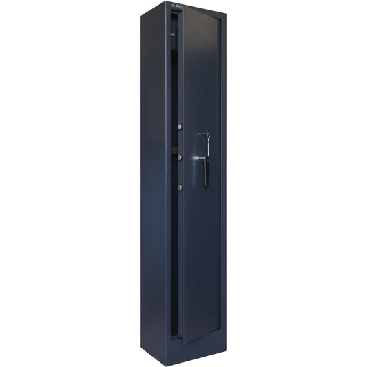 Armoire à armes en acier bleu 26x23x140h cm
