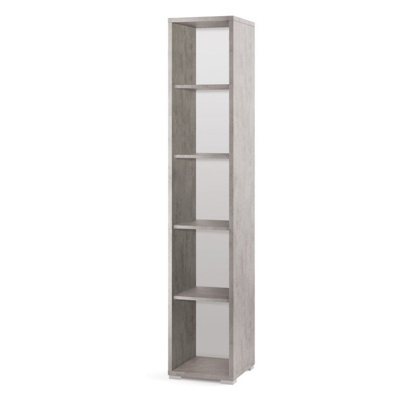 Bibliothèque haute moderne en bois Beton Cemento avec quatre étagères 39x41x h199 cm