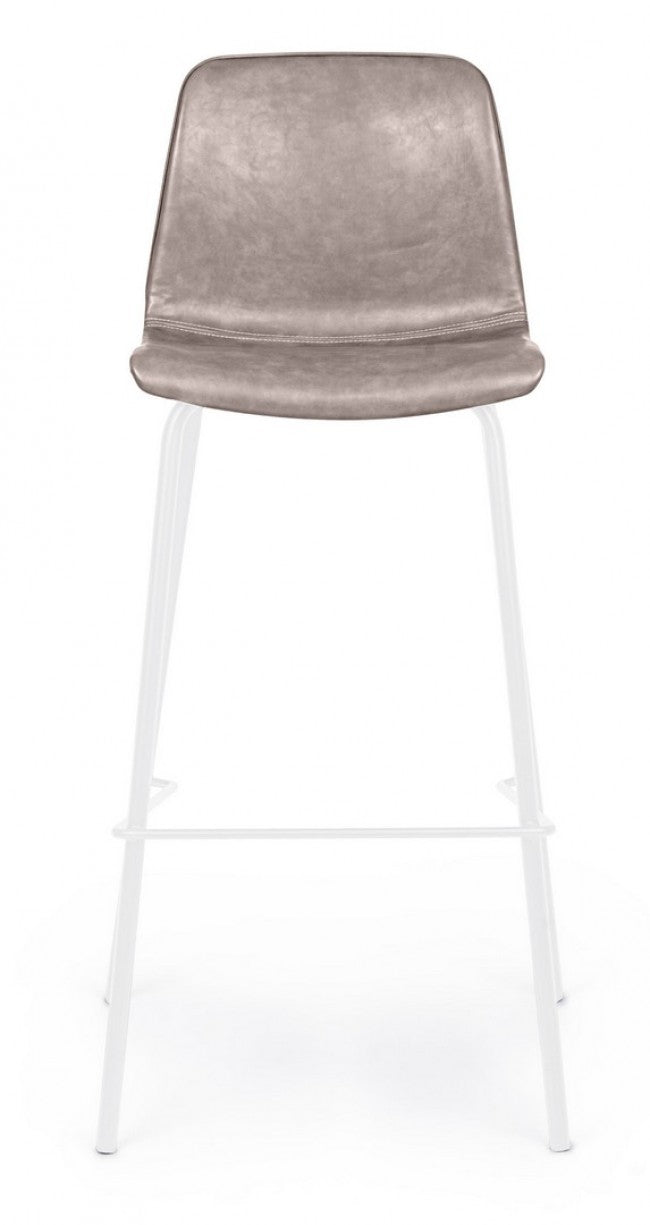 Tabouret de bar en éco-cuir beige Kyra 39 x 44 x 103,5 cm
