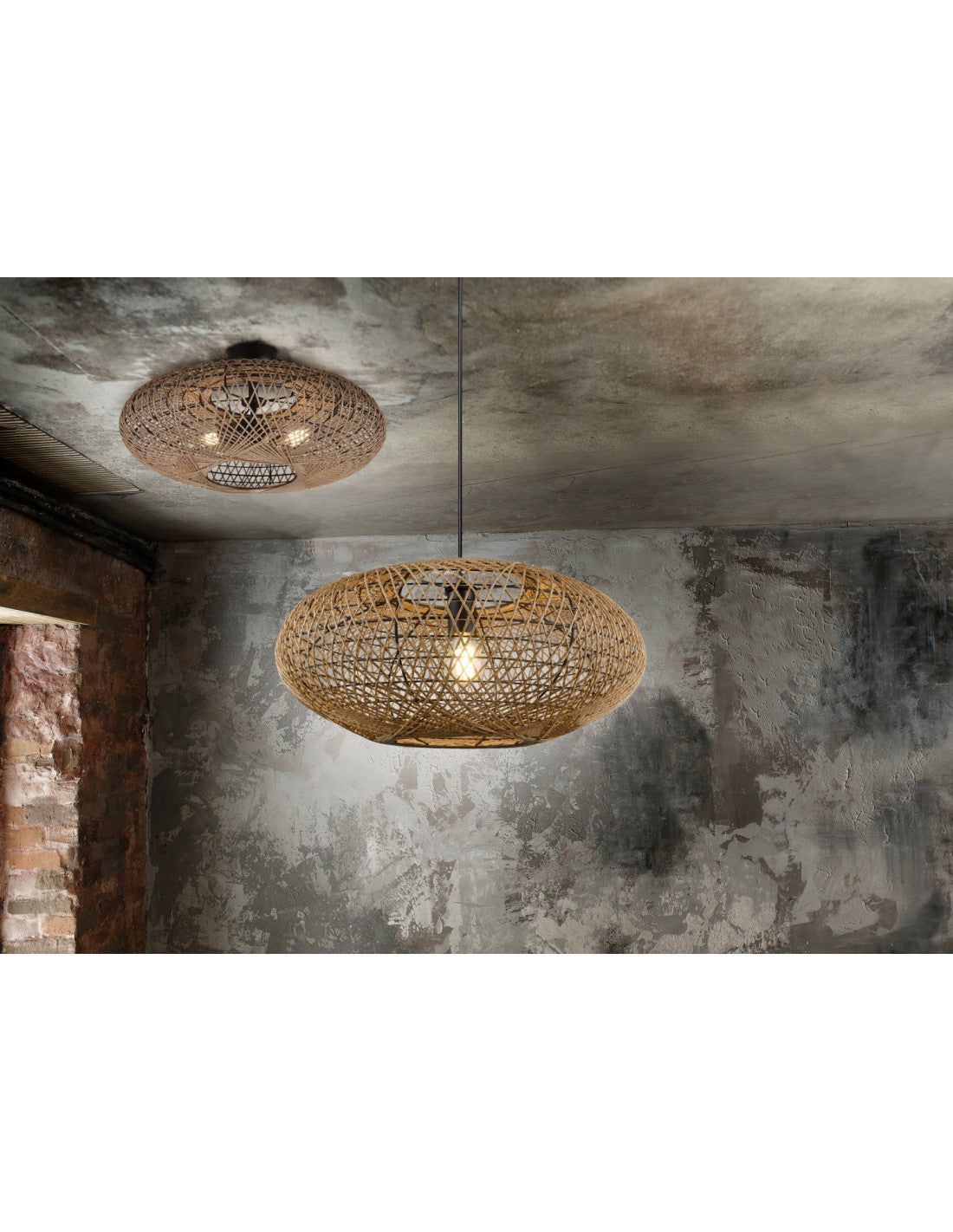 Hedda Trio Lighting Abat-jour de plafond en fibre naturelle