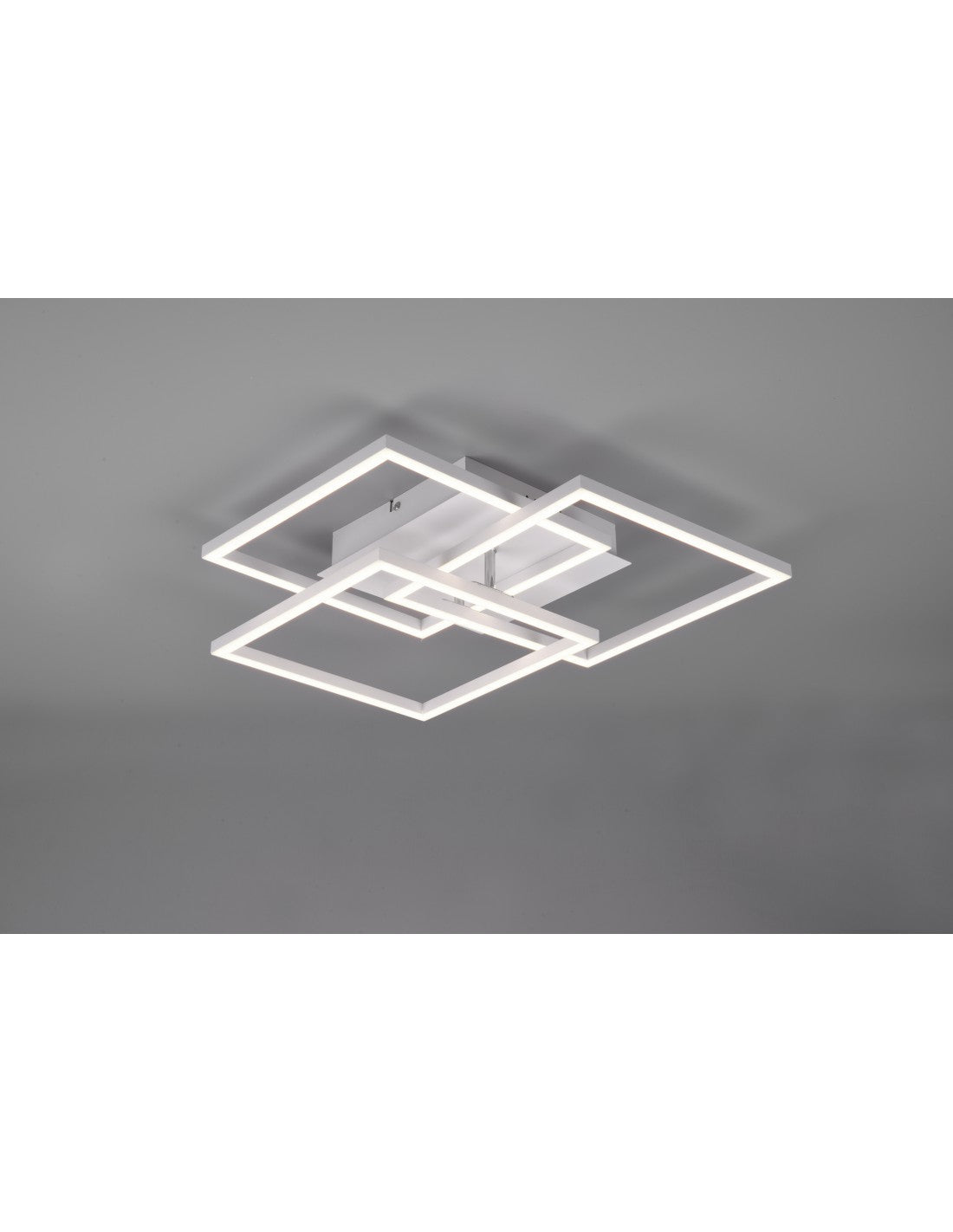 Plafonnier Blanc 3 Carrés Réglables LED Variateur Mobile Trio Lighting