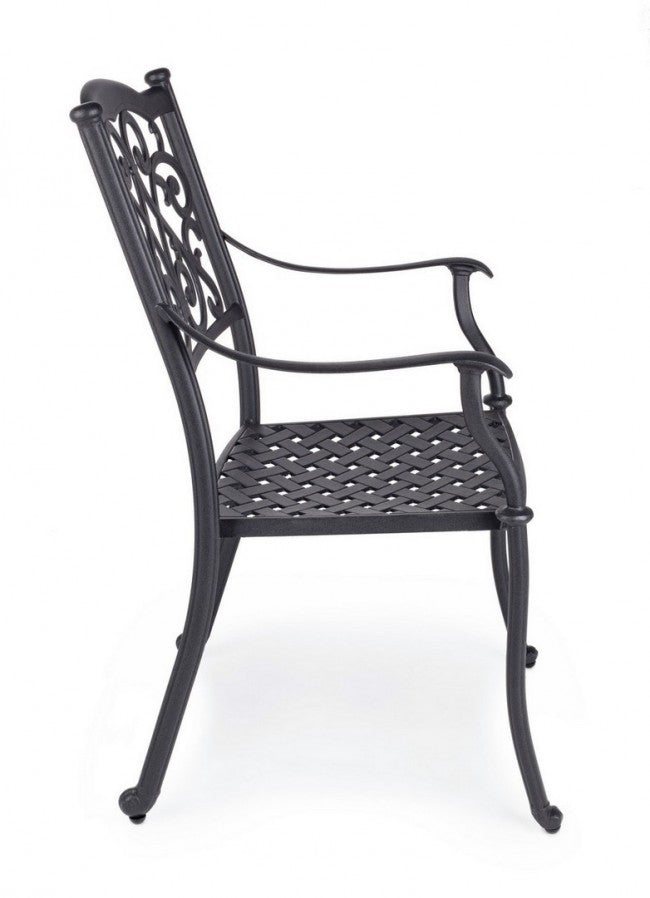 Chaise de jardin en fer C-Br Ivrea Anthracite