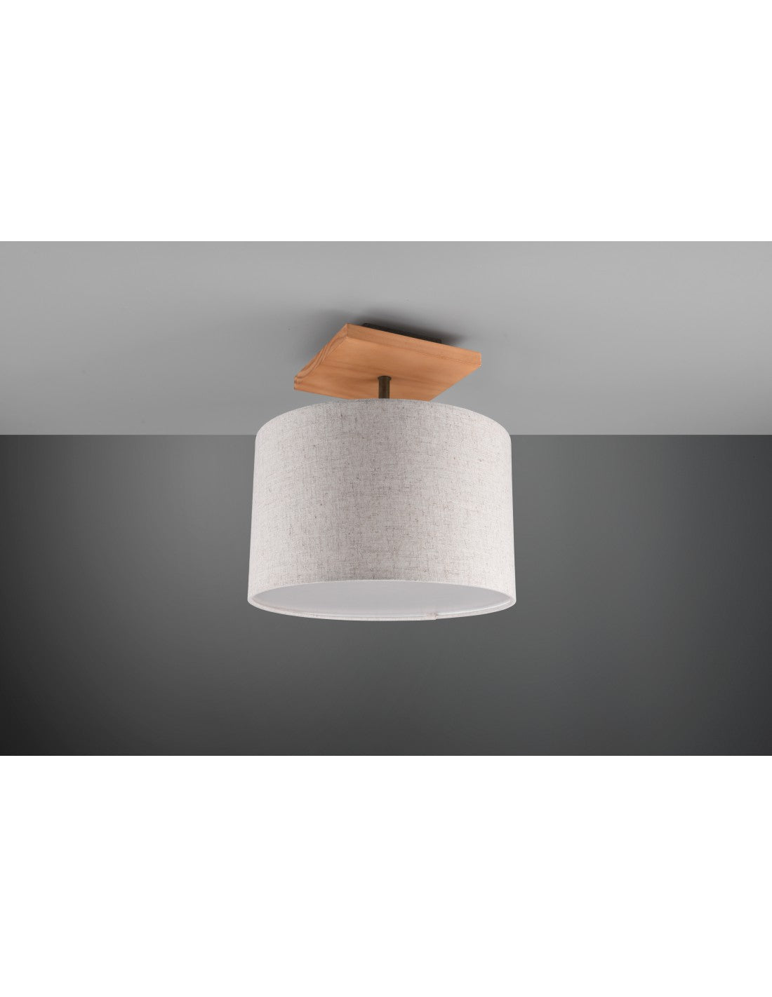 Plafonnier Elmau 1xE27 abat-jour nickel et sable Ø35 cm Trio Lighting