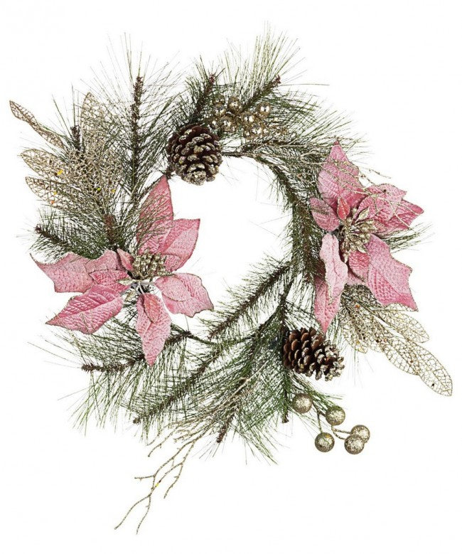 6x Couronne Annabel Poinsettia Rose D40