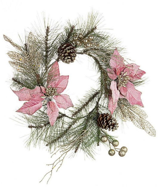 6x Couronne Annabel Poinsettia Rose D40