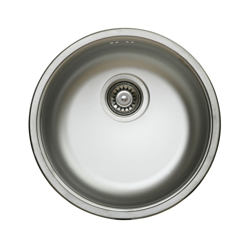 Évier de cuisine cockpit encastrable en inox diam. 43,5 cm