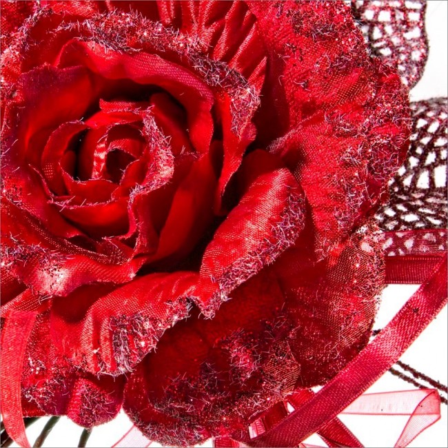 12x Pique Rose Houx Rouge